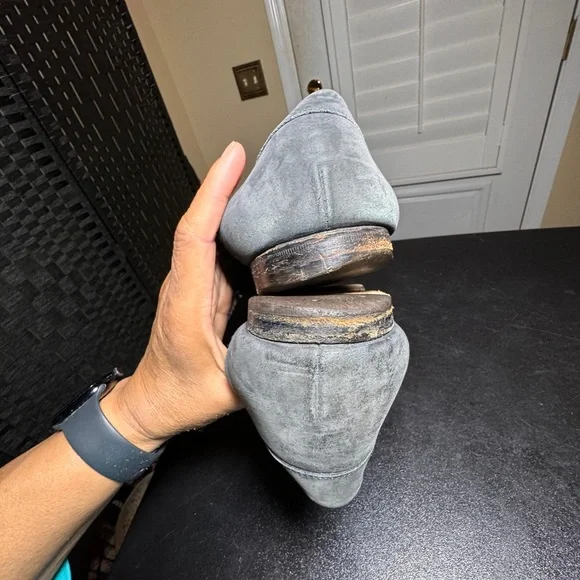 Santoni size 12 men’s grey loafers made in Italy
